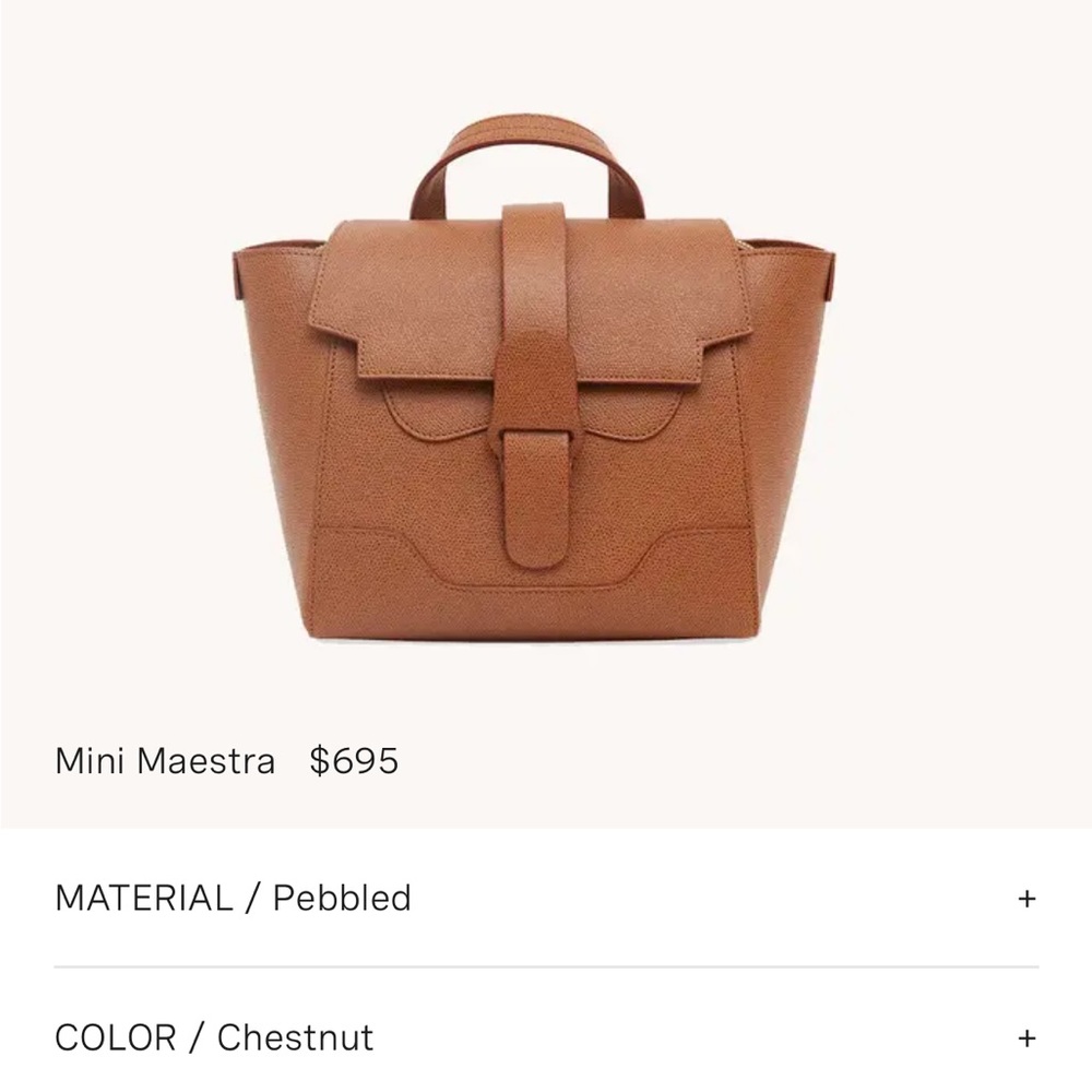 Senreve mini maestra chestnut pebbled purse